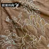 Tecido de veludo estilo étnico para outono e inverno, bordado Yunting, tecido bordado estilo chinês para vestidos, casacos e coletes femininos