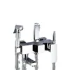 Traje de ducha Hogar Baño Baño Ducha Ducha Colgante de pared Negro Grifo mezclador Boquilla reforzadora