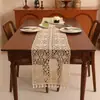 Corredor de Mesa Vintage Estilo Americano Transfronteiriço, Corredor de Mesa de Crochê de Algodão, Capa para Aparador e Rack de TV, Peça Única Dropshipping