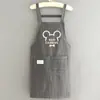 Bata de Algodón de Dibujos Animados Delantal Doméstico de Cocina Delantal de Camarero de Hotel Ropa de Trabajo Resistente a Manchas Delantal Anti-Manchas para Catering y Cocina