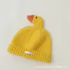 Bonito Patito Sombrero de Punto para Niños Otoño Invierno Bebé Cálido Sombrero de Lana Cortavientos Protección para Orejas Sombrero Unisex Moderno