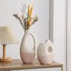 Vaso Cerâmico Pintado à Mão Morandi Minimalista Wabi-Sabi para Uso Comercial Transfronteiriço, Pousada, Decoração Suave de Showroom, Exibição de Arranjo de Flores Secas