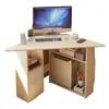 Escritorio de estudio triangular, escritorio de esquina para escribir, escritorio de computadora para rincón de pared, mesa de esquina simple para el hogar para espacios pequeños