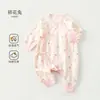 Ropa de bebé para primavera y otoño, pijama de algodón puro, mameluco, mameluco de mariposa para bebé, ropa estilo monje, mameluco para recién nacido, estilo para todas las estaciones