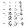 Pendientes de Acero Inoxidable con Circonita de Venta Caliente con Cierre de Mariposa, Pendientes Sencillos de Acero Inoxidable Integrados de Cuatro Garras, Venta al por Mayor de Fábrica