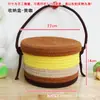Cesta de Almacenamiento Tejida de Contraste de Color Retro con Asa y Tapa para Escritorio del Hogar, Artículos Varios, Bocadillos y Juguetes