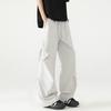 Pantalones Rectos Americanos Retro Clean Fit para Hombre, Diseño Plisado de Verano, Pantalones Paracaidistas Delgados, Pantalones Casuales Holgados, Modernos