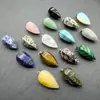 Collar Colgante de Piedra Natural Más Vendido Transfronterizo 15*30mm Piedra Natural Hexaédrica Forma de Gota de Agua Piedra de Tigre Joyería DIY