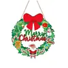 Melhor Venda Transfronteiriça Amazon Novo Produto Natal Decoração de Inverno Placa de Porta Placa Redonda Artesanato em Madeira Sinal Decorativo para Pendurar