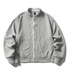 Chaqueta retro de punto gofre estilo japonés Rumeng, tipo dos piezas, con cuello alto para hombre, abrigo largo casual suelto para otoño, ropa de trabajo