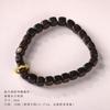 Pulsera de Sándalo Verde con Cuentas Cuadradas, Cubo de Azúcar 6/8mm, Pulsera Anillo Corredizo Estilo Frijol Rojo Pequeño para Hombre y Mujer