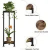 Suporte de Plantas de 2 Níveis, Suporte Redondo Alto para Flores de Canto Interno, Prateleira de Armazenamento para Varanda, Prateleira Estável para Múltiplos Vasos de Flores