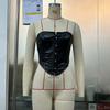 Comércio exterior verão novo irregular espinha de peixe top backless lace-up sexy curto slim tubo top su3525
