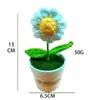 Buquê de Flores Artificiais Cravo Girassol Tricotado à Mão Acabado Transfronteiriço Ornamentos de Plantas em Vasos para Desktop Decoração de Sala de Estar Atacado