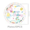 Venda Quente na Amazon Banner de Decoração Festa Tema Unicórnio Sonhador Louça para Festa de Aniversário Adereços para Cabine de Fotos