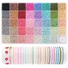 Caixa com 40 Compartimentos Conjunto de Miçangas de Vidro Coloridas Miçangas Misturadas Material para Pulseira Colar DIY Conjunto de Enfeites Acessórios