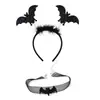 Set de Diadema y Collar para Halloween, Diadema de Telaraña, Accesorios Festivos para Fiesta, Pasadores, Accesorios Populares para el Cabello para Tomar Fotos