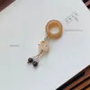 Anillo de Correr Bodhi Accesorios para Pulseras Raíz de Bodhi Jade Blanco Natural Flor de Loto Fruta de Marfil Colgante Borla