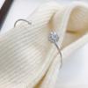Pendientes de Copo de Nieve Rotatorios de Micro Diamante Sense Avanzado Pendientes con Pasador de Plata S925 Pulsera Abierta Exquisita Dulce para Mujer