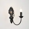 Lámpara de pared de vela retro, lámpara de pared candelabro de hierro forjado estilo campo americano, lámpara de mesita de noche estilo europeo para dormitorio, iluminación de pasillo o recibidor, adecuada para crear un ambiente acogedor en una casa de huéspedes