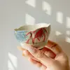 Caneca Master Esmalte Caramelo Dinastias Tang e Song Lótus Pintado à Mão Estilo Antigo, Conjunto de Chá Kung Fu, Xícara de Chá Doméstica, Xícara de Degustação de Chá Cor Azul e Branco Sob Esmalte