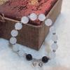 Agite o som do mesmo bracelete de sino com pedra olho de gato imitação vira boa sorte cristal de morango temperamento doce simples para enviar às namoradas para aprender presentes
