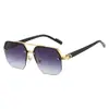 Gafas de Sol de Nuevo Estilo Transfronterizas para Hombre, Adecuadas para Conducir, Hacen que el Rostro Parezca Más Delgado, Protección UV, Gafas de Sol Cuadradas de Medio Marco de Gama Alta