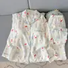 Pijama de Algodón Nube para Mujer de Primavera y Otoño, Conjunto de Manga Larga, Rayas de Dibujos Animados Lindos, Suelto Dulce Ropa de Casa, Estilo Nuevo