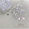 Material para uñas con purpurina de concha rota irregular blanca pura estilo japonés, polvo de brocado de nube ultrafino, perla, material para uñas DIY