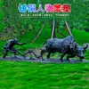 Escultura de Animales de Cobre Fundido para Exteriores Imitación Cobre Ganado Terreno de Cultivo Ganado de Cría Cultura Plástico Reforzado con Fibra de Vidrio Costumbre Popular Adornos de Paisaje