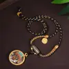 Cuerda de Colgante de Xizang Thangka Tianzhu Zakilam Nudo de Flor de Durazno Cuerda de Colgante Tejida Estilo Étnico Cuerda de Collar Vintage