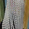 Pérolas de concha rosa e branco de alto brilho, contas soltas, pérolas de imitação do Mar do Sul, acessórios para joias DIY, pulseiras de contas, colares para roupas, contas
