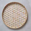 Recogedor de bambú con agujeros hexagonales, Colgante de tamiz de bambú, Adorno colgante decorativo ambiental creativo, Bandeja tejida de bambú, Productos de bambú, Recogedor hecho a mano