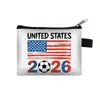 Nuevo Monedero Pequeño Periférico Temático de la Copa Mundial de Fútbol 2026, Bolsa para Monedas Portátil con Cremallera, Mini Bolsita Exquisita