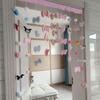 Cortina Decorativa Kloomi Borboleta Menina Coração Laço Menina Coração Desenho Animado Fofo Cortina de Porta Cortina Decorativa Pendurada