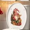 Gnomo Goblin Cervo Sem Rosto de Natal Decoração Adesivo para Tampa de Vaso Sanitário Banheiro Assento de Vaso Sanitário Decoração Adesivo de Atmosfera Festiva