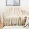 Manta de sofá de estilo nórdico manta para siesta en la oficina manta tejida de lana con borlas casual para aire acondicionado manta pequeña