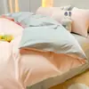 Funda de edredón fresca de verano, juego de tres piezas para dormitorio de estudiante, nuevo juego de cuatro piezas de seda helada de lujo ligero, ropa de cama de seda lavada