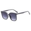 Gafas de sol GM negras y grises nuevas de 2024 para mujer, de verano, con cara redonda, estilo coreano, modernas, con montura grande, anti-UV, para el cabello.