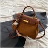 Bolsa Vintage de Platina Fosca para Mulheres 2026 Nova Outono Super Popular Bolsa Kelly de Ombro Transversal de Alta Qualidade