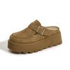 Sandálias Birkenstock de Solado Grosso para Mulheres 2026 Primavera/Verão Novo Estilo Aumenta Altura Versátil Couro Genuíno Sandálias Plataforma Mules Fechadas para Uso ao Ar Livre