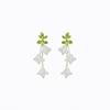 Pendientes Estilo Fresco Hoja Verde Mori 2024 Nuevas Explosiones Pendientes Flor de Suzuki Diseño Nicho Pendientes Simples