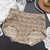 80-135Wrise-Cintura Seda Gelo Estampado Cobre Quadril Confortável Estampado Pequeno Fresco e Fofo Roupa Íntima Feminina 9908