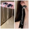 Novos brincos longos com borla e esmalte pingado estilo chinês para mulheres, design de nicho com temperamento fashion, joia de orelha de alta qualidade