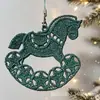 Adornos para Árbol de Navidad, Decoraciones Navideñas, Colgantes Festivos, Papá Noel Transfronterizo, Caballo Mecedora, Linterna, Reno, Luces de Estrella de Cinco Puntas