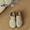Couro Genuíno Aumento Interno de Altura Solado Grosso Cobertura Total Sapatos Birkenstock Femininos 2026 Outono Novo Estilo Versátil Slip-on Sapatilhas Mocassins