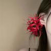 Horquilla Antigua Roja China Nueva Bianhua Súper Hada de Alta Gama Flor de Simulación Clip Lateral Accesorios para el Cabello Cheongsam
