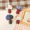 Tela Estilo Coreano Cuadros Lazo Hongo Collar para Niños Accesorio Puntos de Colores Dulce Colgante para Bolso Coreano