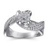 Anel Coração Borboleta Zircônia Prata 925, Luxo Acessível e Anel de Diamante de Alta Qualidade, Anel Simples Liso, Anel de Prata