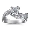 Anillo Abierto de Mariposa con Circonita de Plata 925, Lujo Accesible y Anillo de Diamante de Gama Alta, Anillo Sencillo Liso, Anillo de Plata